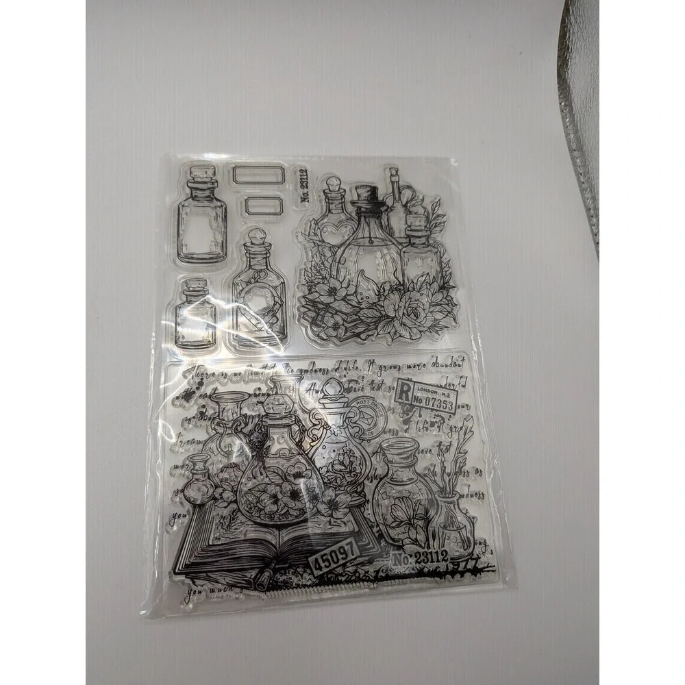 Clear SILICONE Stamp Lot DIY GYPSY Mystical Celestial Botanical Moon Floral Boho